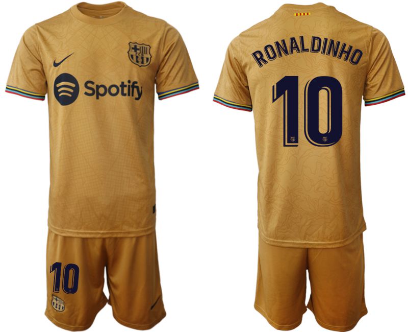 Men 2022-2023 Club Barcelona away yellow #10 Soccer Jersey1->barcelona jersey->Soccer Club Jersey